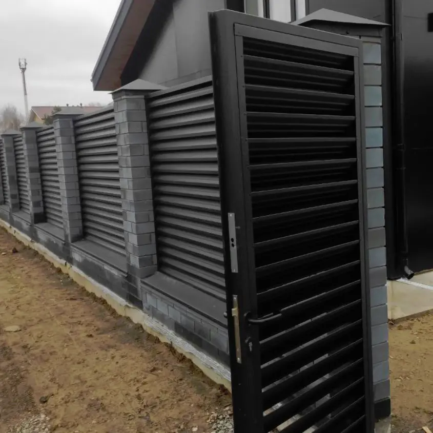 Фото 3 Забор жалюзи ЭКО-Z-US 9005 МАТТЕ черный двусторонний