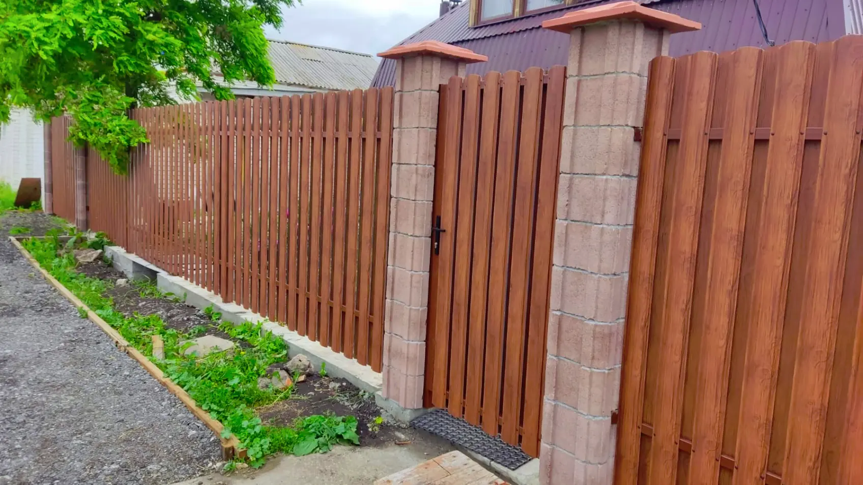 Фото 1 забор штакетник Фигурный Античное Дерево 3D двусторонний