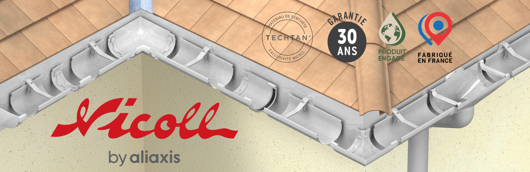 Распродажа водосточных систем Nicoll (Николь) Vodalis, Ovation Франция