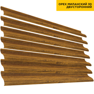 Ламель Еврожалюзи Орех Миланский 3D двусторонний для заборов-жалюзи, беседок, пергол