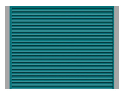 Секция забора жалюзи из ламелей жалюзи ЭКО-Z RAL5021 морская волна с металлическими столбами анфас